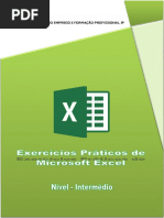 Exercícios práticos de Microsoft Excel - Nível Intermédio