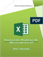 Exercícios Práticos de Microsoft Excel - Nível Intermédio