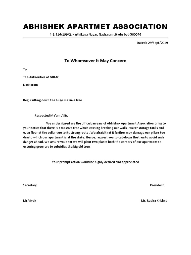 Request for Tree Cutting Permission | PDF