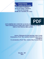 Os Padrões de Comunicação Da Surdocegueira Nos Contextos Familiar e Educacional e Seus Impactos Nessas Relações.