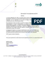 Barranquilla 10 de Septiembre de 2018 Informe