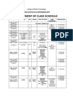 Adjustment of Class Schedule: Biostatistics & Epidemiology