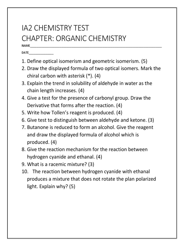 Ta Ia2 Chemistry m20 Chap Carbonyl Group | PDF