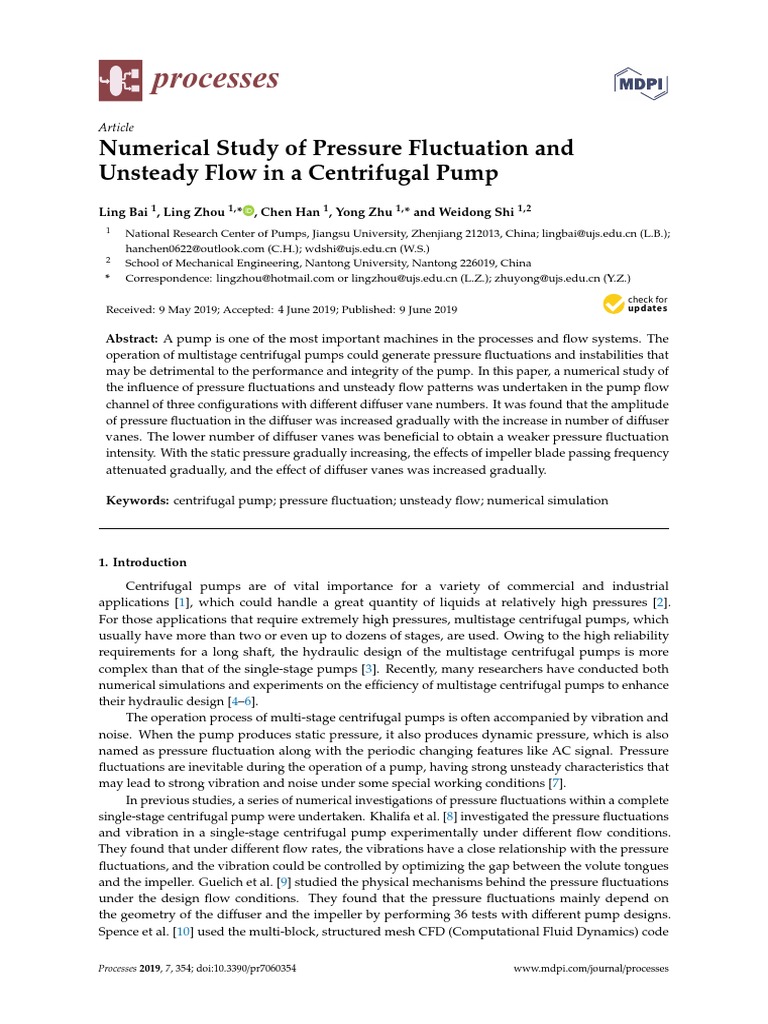 Numerical Study of Pressure Fluctuation and Unstea PDF | PDF | Pump ...