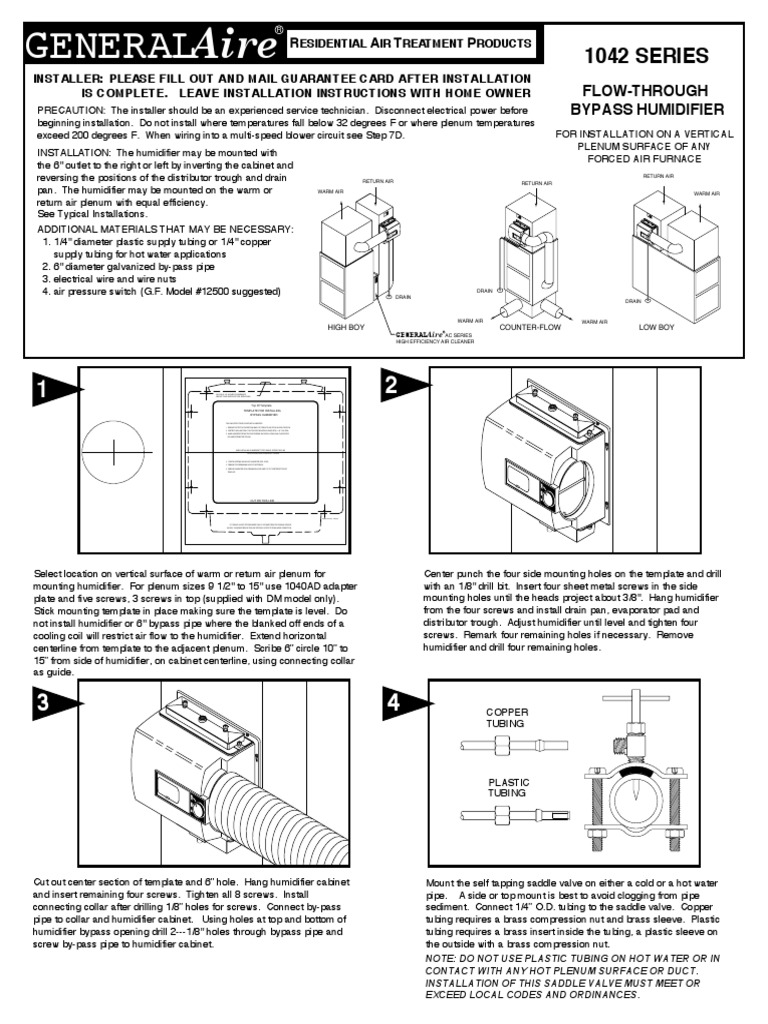 GeneralAire Humidfier PDF Valve Pipe (Fluid Conveyance)