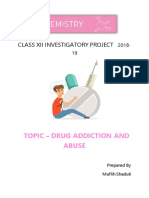 Class Xii Investigatory Project: Topic - Drug Addiction and Abuse