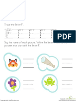 Trace and Write Letter F Prek PDF