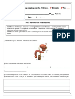 2015 3ª Projeto de Recuperação Paralela de Ciências 8º Ano