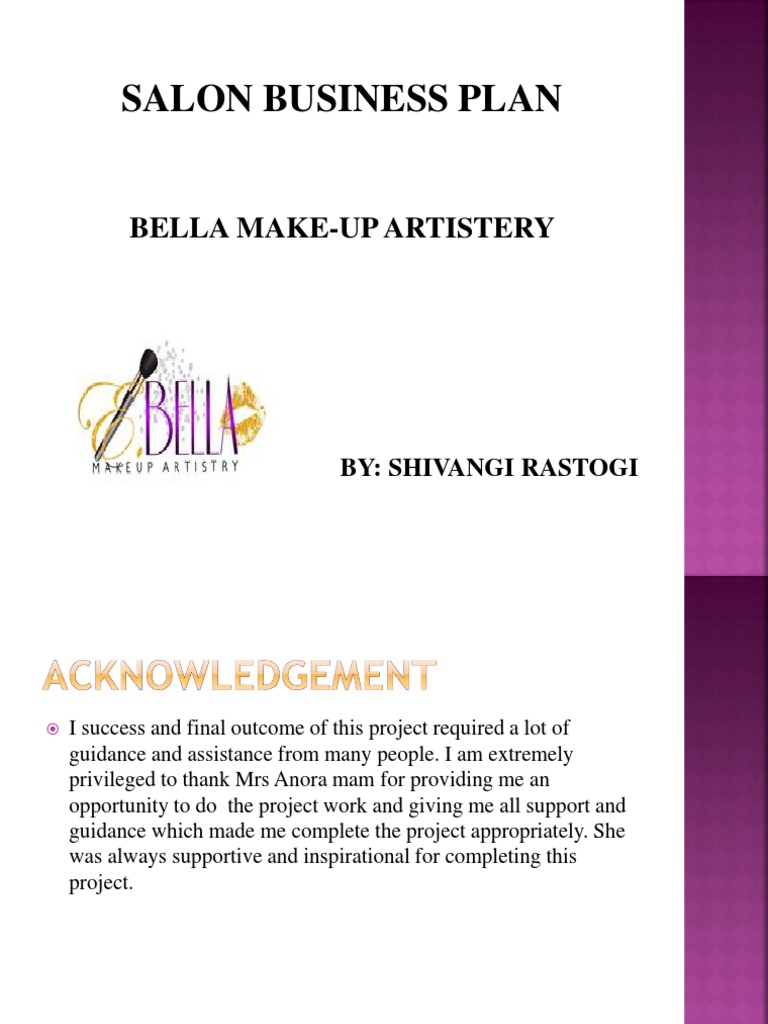 Salon Business Plan Bella MakeUp Artistery PDF Sole