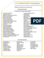 Management Information Systems (Mis) : C A R e e R S e R V I C e S