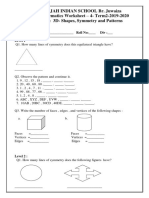 3D-Shapes Symmetry Patterns-Term2 Worksheet