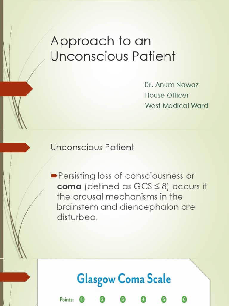 Approach To An Unconscious Patient PDF Coma Stroke