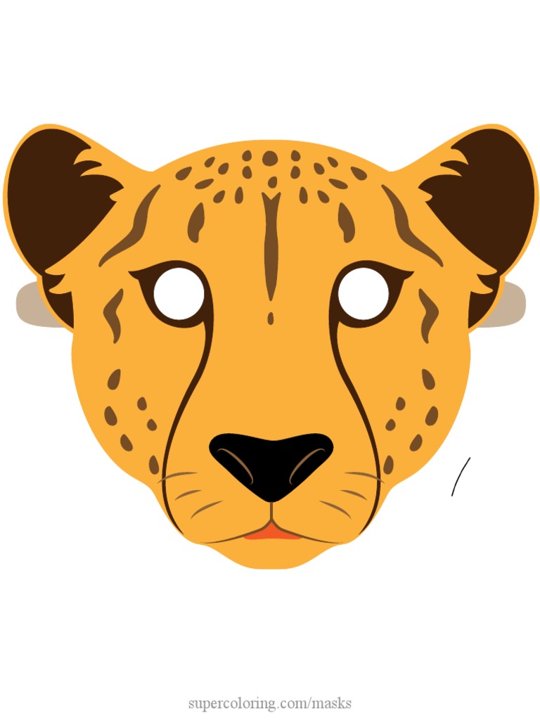 Cheetah Mask Colored Template Paper Craft | PDF