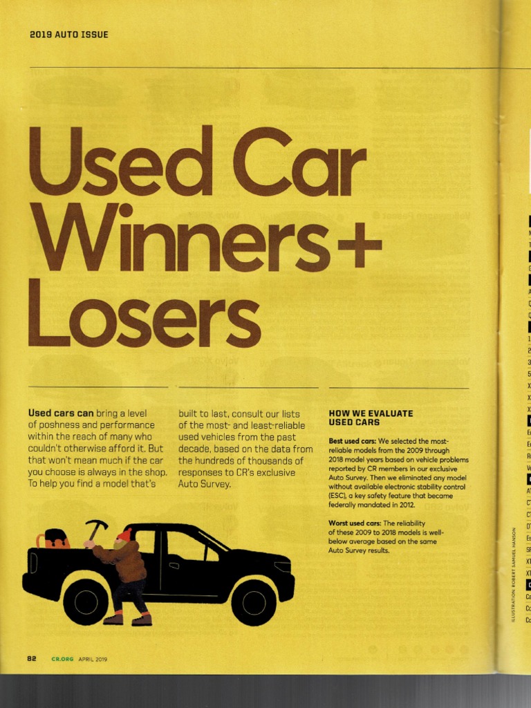 2019 Consumer Reports Used Car Guide PDF
