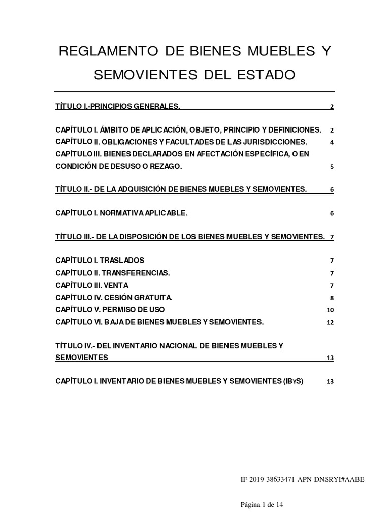 Reglamento De Bienes Muebles Y Semovientes Del Estado IF201938633471