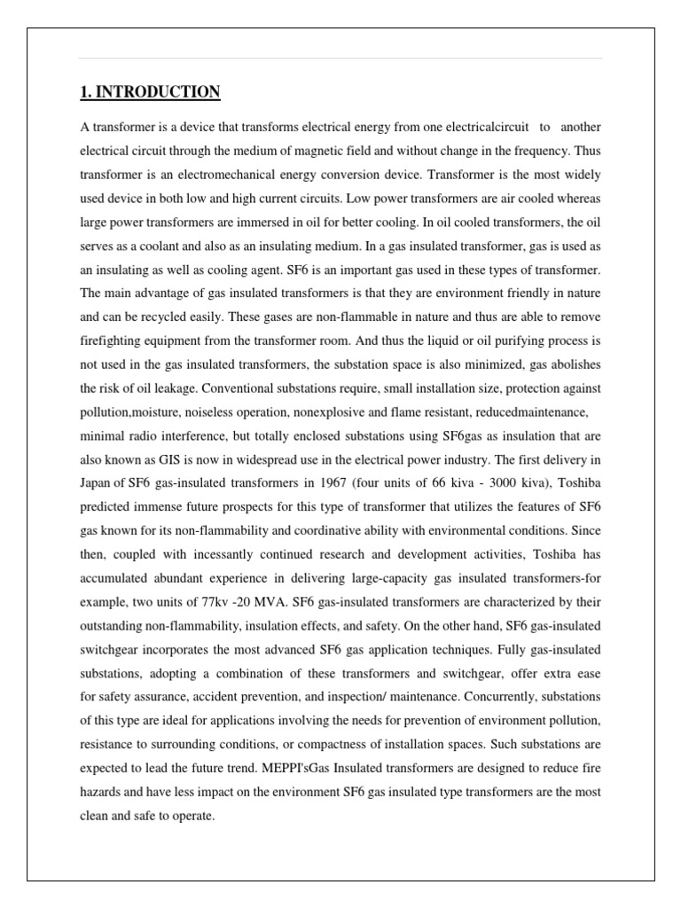 SF6 Gas Insulated Transformer Insights | PDF | Transformer | Insulator ...