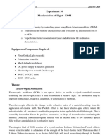 Experiment 10 Manipulation of Light - EOM: EE5500 Introduction To Photonics July-Nov 2019