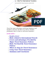 Travel Insurance - Vital For International Travellers