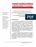 Declaración del PPS de México Sobre Evo Morales