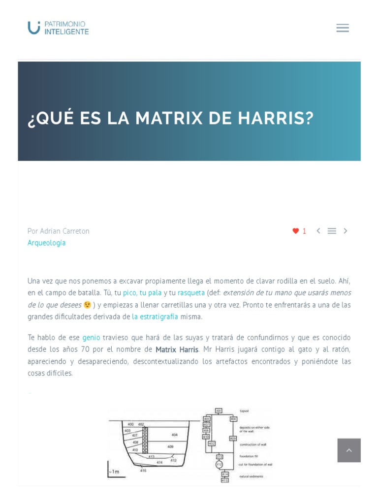 Qué Es La Matriz de Harris | PDF | Excavación (Arqueología) | Estrato