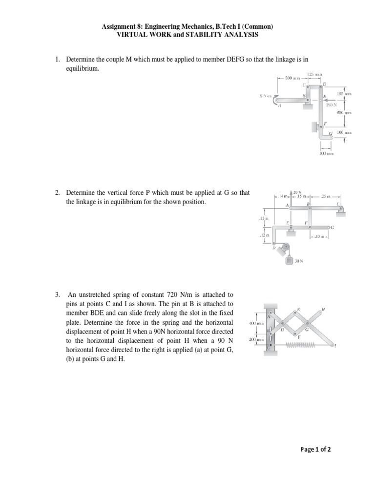 B.Tech Mechanics: Virtual Work | PDF