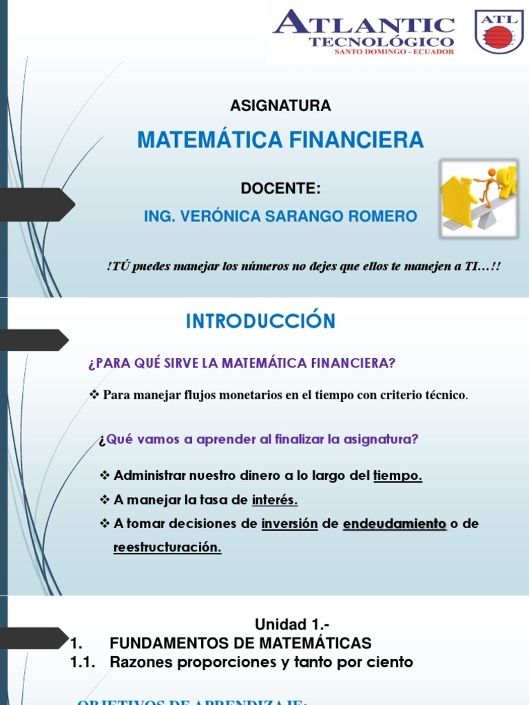 Fundamentos de Matemática Financiera | PDF | Porcentaje | Logaritmo