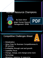 Human Resource Champions: by Dave Ulrich Strategic Human Resource Management-EMBA