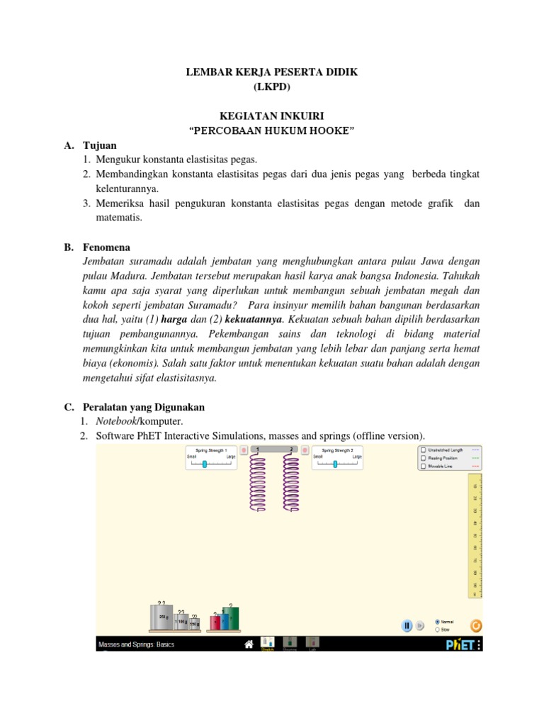 Eksperimen Hukum Hooke pada Pegas | PDF | Metode & Bahan Ajar ...