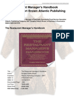 The Restaurant Manager's Handbook Douglas Robert Brown Atlantic Publishing Company
