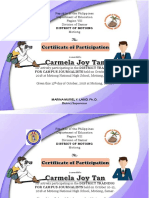 Certificate For Campus Journalism Participants