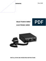 Model PA300-012MSC Electronic Siren: Installation and Operating Instructions
