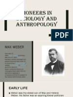 Pioneers in Sociology and Anthropology