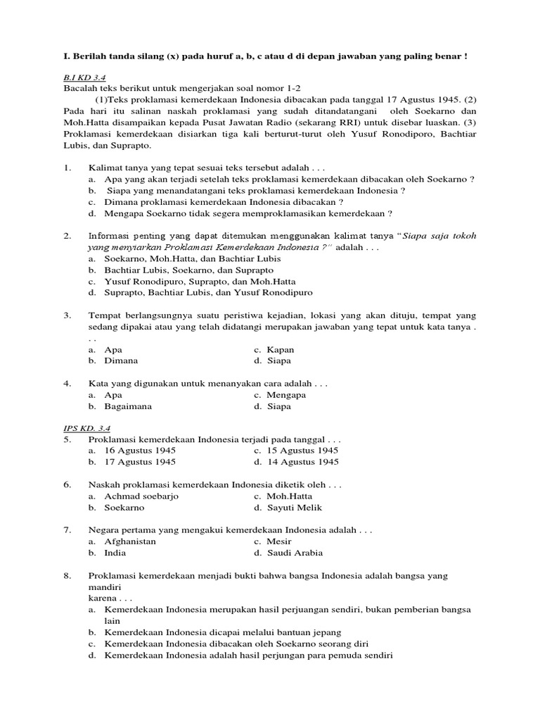 Soal Tema 2 Kelas 6 Pdf