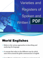 Varieties and Registers of Spoken and Written English