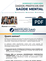 Workshop Saúde Mental - Prof.Euzébio - INSTITUTO GAIO 2019