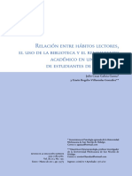 Relación entre hábitos lectores y rendimiento académico