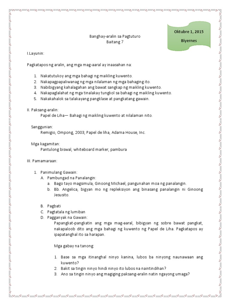 Dokumen Tips Filipino Detailed Lesson Plan 5665ef266c637 Pdf