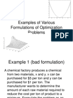 Examples of Various Formulations of Optimization Problems