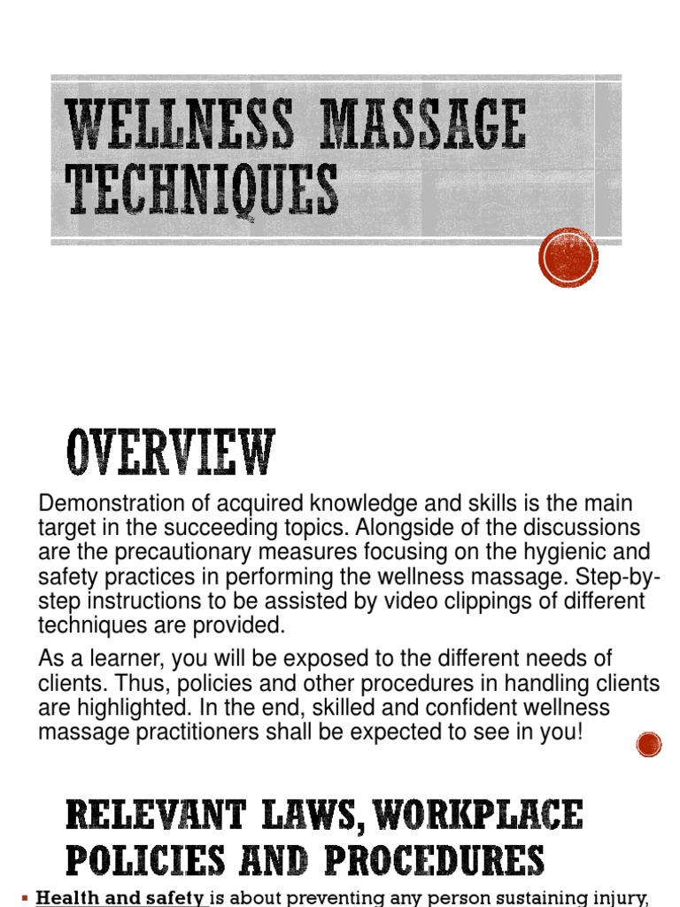 Wellness Massage Techniques PDF Arm Neck