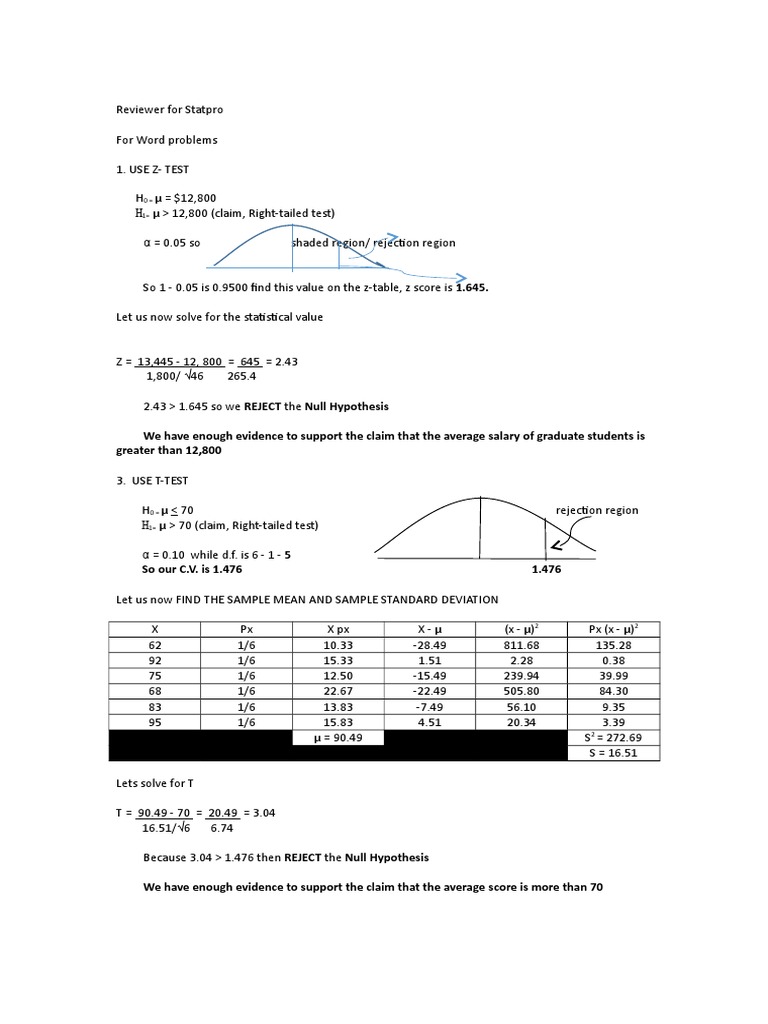 Statistical Hypothesis Testing Guide | PDF | Statistical Hypothesis ...