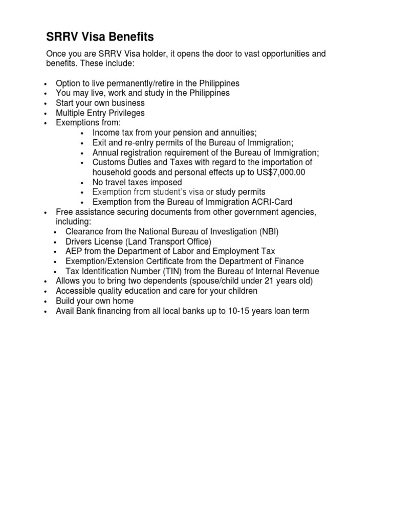 Benefits of SRRV | PDF