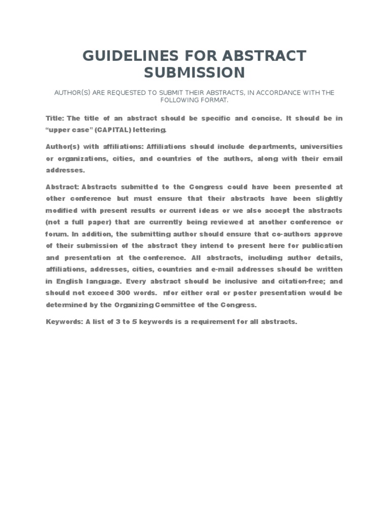 Abstract Guideline Sub | PDF | Career & Growth