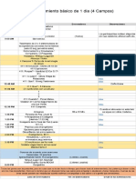 Horarios - Entrenamiento Basico