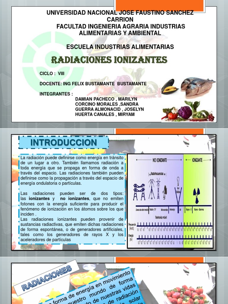 Radiaciones Ionizantes en Alimentos | PDF | Radiación ionizante | Radiación