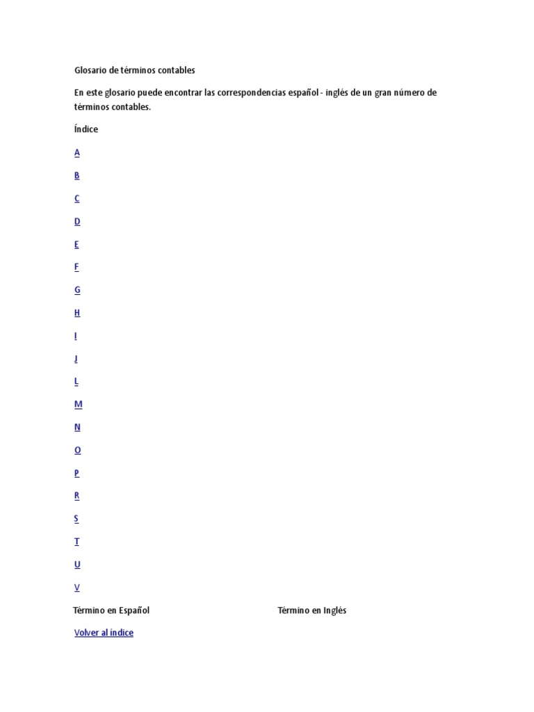 Glosario de Términos Contables Bilingüe | PDF | normas internacionales ...