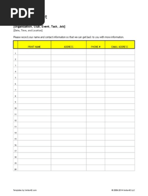 Sign-up Sheet