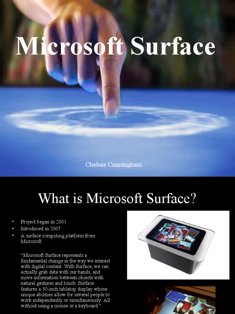 Microsoft Surface: Chelsea Cunningham | PDF | Touchscreen | Microsoft