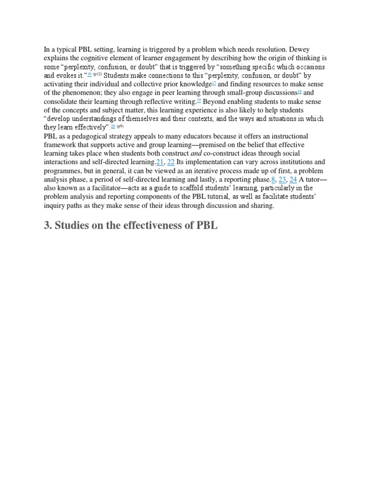 Studies On The Effectiveness of PBL | PDF | Career & Growth | Wellness