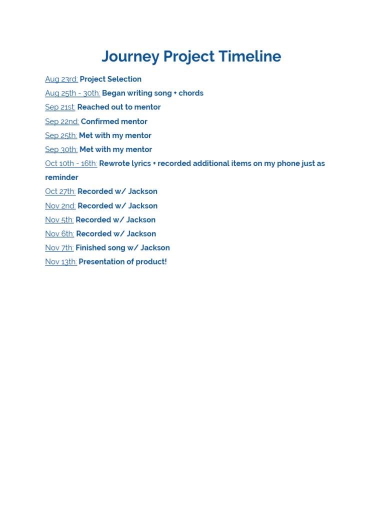 Pride Project Timeline 1 | PDF