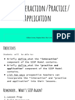 siop interaction practice  application